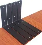 4 Pack - L 8&#034; x H 6&#034; x W 1.5&#034;, 5mm Thick Black Iron Shelf Brackets