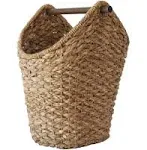 Desert Fields Bankuan Braided Oval Toilet Paper Basket with Wood Bar