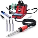 YIHUA 926 III 110W Soldering Iron Station Kit with LED Display, 2 Helping Hands, 3 Extra Iron Tips, 35g Lead-Free Solder, Solder Sucker, S/S