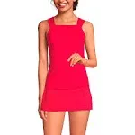 Lands' End Women's D-Cup Cap Sleeve High Neck Tankini Swimsuit Top