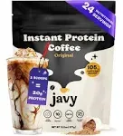 Javy Instant Coffee High Protein Powder, Iced Coffee, Protein Drinks, Keto Friendly and Gluten Free, 24 Servings