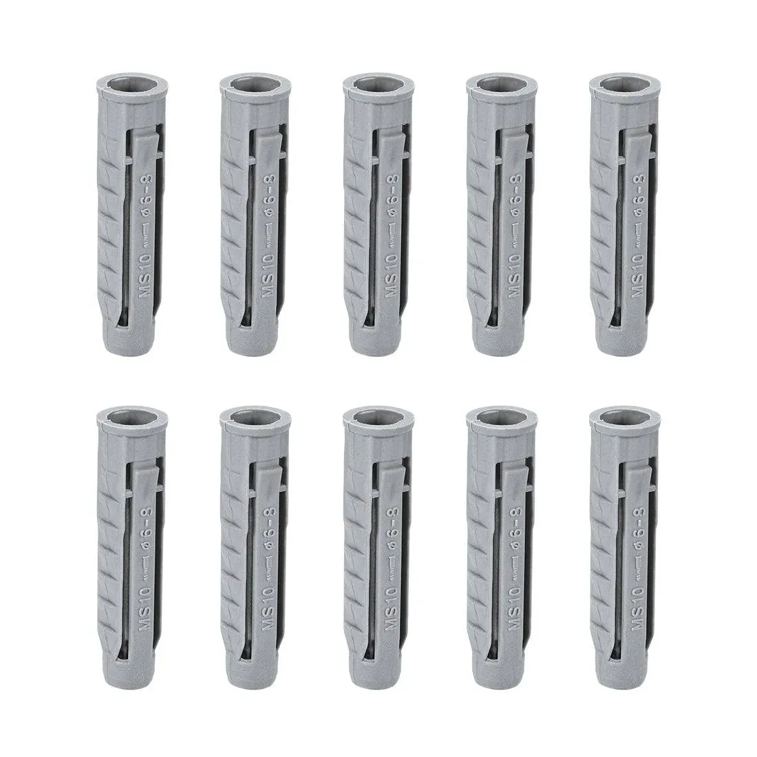 Uxcell 10mmx50mm Plastic Expansion Tubes Column Frame Fixings Gray 100pcs ...