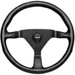 Momo MCL35BK1B - Montecarlo Steering Wheel 350 mm - Black Leather/Black Stitch/Black Spokes