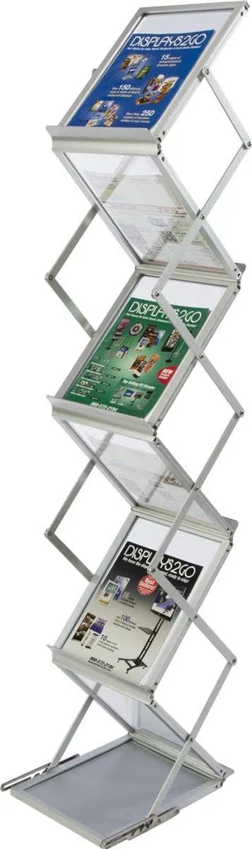 Displays2go 58-Inch Portable Folding Magazine for A4 and 8.5x11 Documents ...