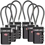 SURE LOCK TSA Approved Luggage Locks, Open Alert, Easy Read Dials, Travel Lug...