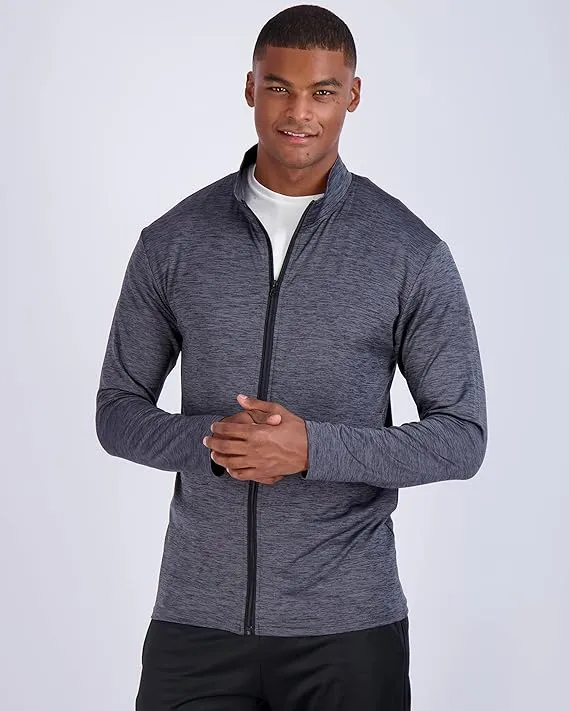 Real Essentials 3 Pack: Mens Dry-Fit Long Sleeve Full Zip Hoodie & Jacket ...