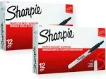 Sharpie 32701 Retractable Permanent Markers, Fine Point, Black, 24 Count (2 Boxes of 12 Markers each Box)