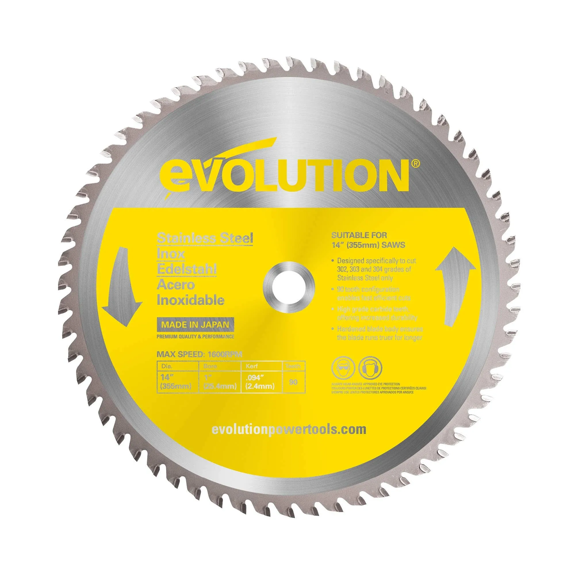 Evolution 14-in Tungsten Carbide Tipped Stainless Steel Cutting Blade 14BladeSSN