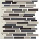 Art3d 10-Piece 3D Decorative Peel and Stick Tiles for Kitchen Backsplash, 12" x 12" Brown