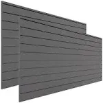 8 ft. x 4 ft. PVC Slatwall (2-Pack Charcoal)