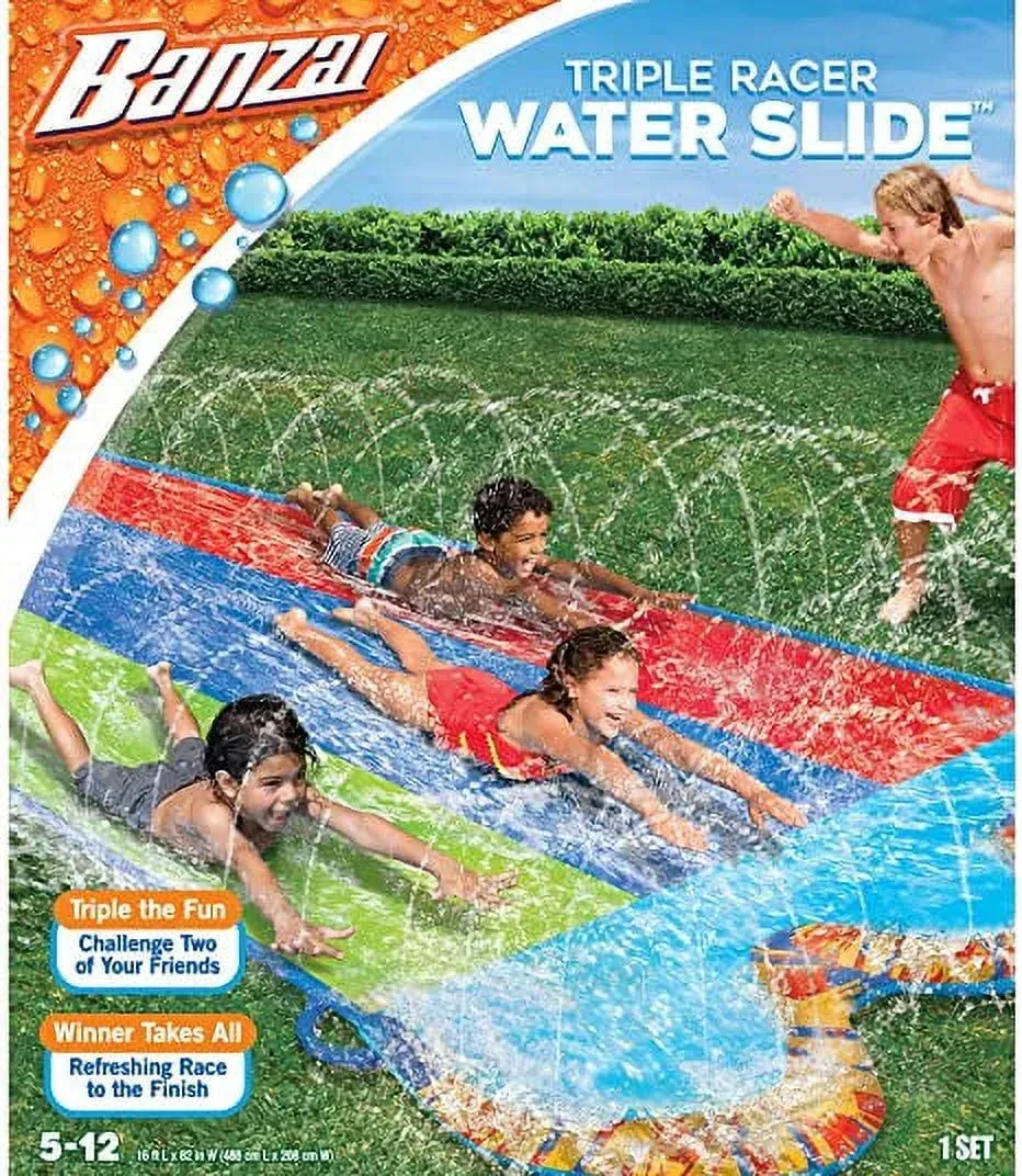 Banzai 16 ft Triple Racer Water Slide