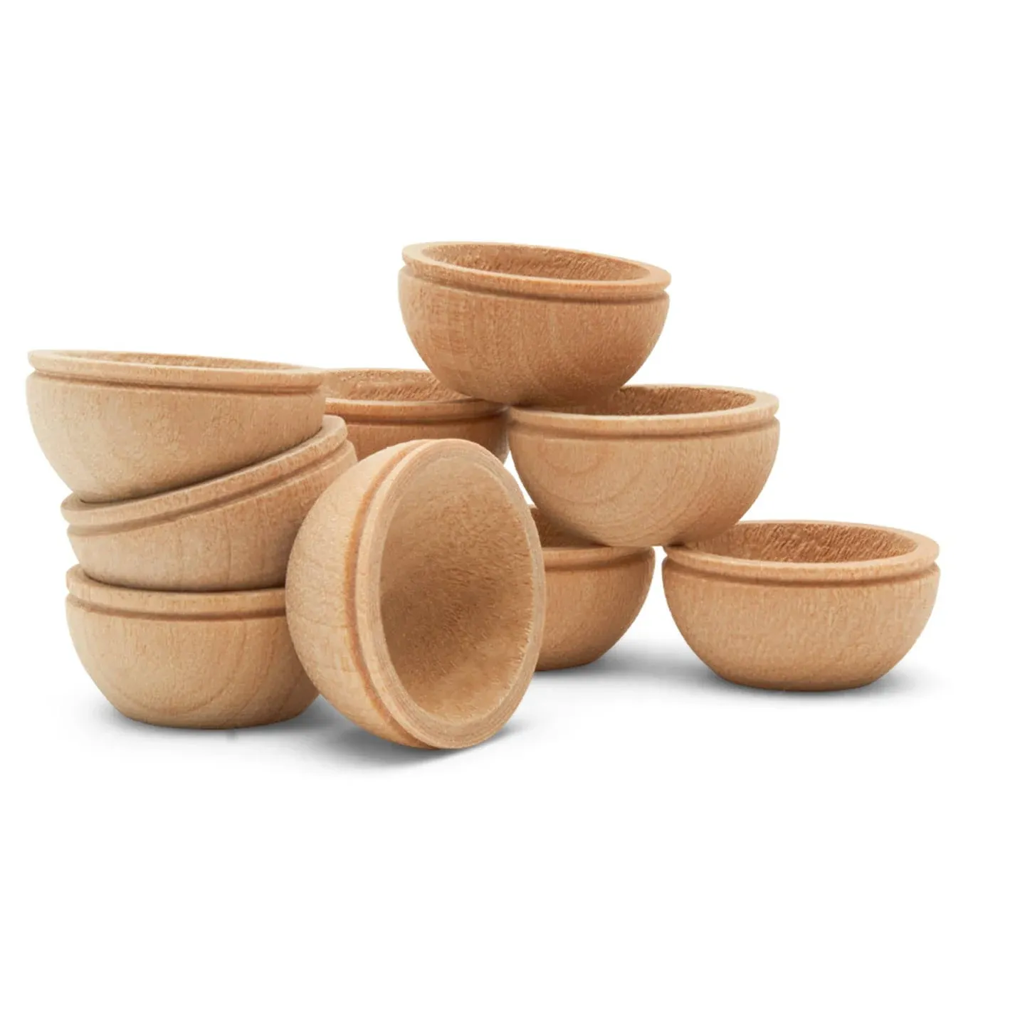 Unfinished Wood Mini Bowl, 3/4 inch, Perfect for Scale Models, Dollhouse Dishes, Wood Craft Projects, and Sorting Activity, Pack of 25, by