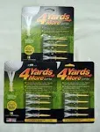 4 yards more tees,  2 3/4&#034; long, 4 tees per pack, (3-pack deal) Brand NEW