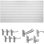 Crownwall Slatwall Panels 48&#034;X96&#034;X96 Pvc+Locking Installation Hook Kit Dove Grey