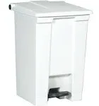 Rubbermaid Commercial Indoor Utility Step-On Waste Container 12 Gal Plastic White