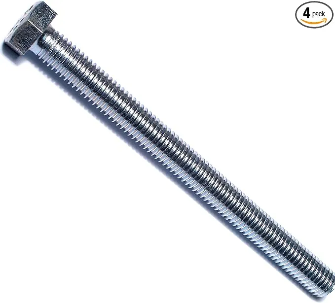 1/2"-13 x 6" Zinc Plated Steel Coarse Full Thread Hex Head Tap Bolts