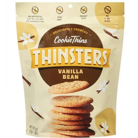 Thinsters, CookieThins, стручки ванили, 113 г (4 унции)