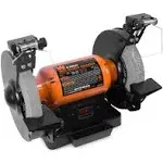 WEN BG4282 4.8-Amp 8-Inch Single Speed Bench Grinder with LED Work Lights, 14 x 10 x 11.75 inches, Black and Orange