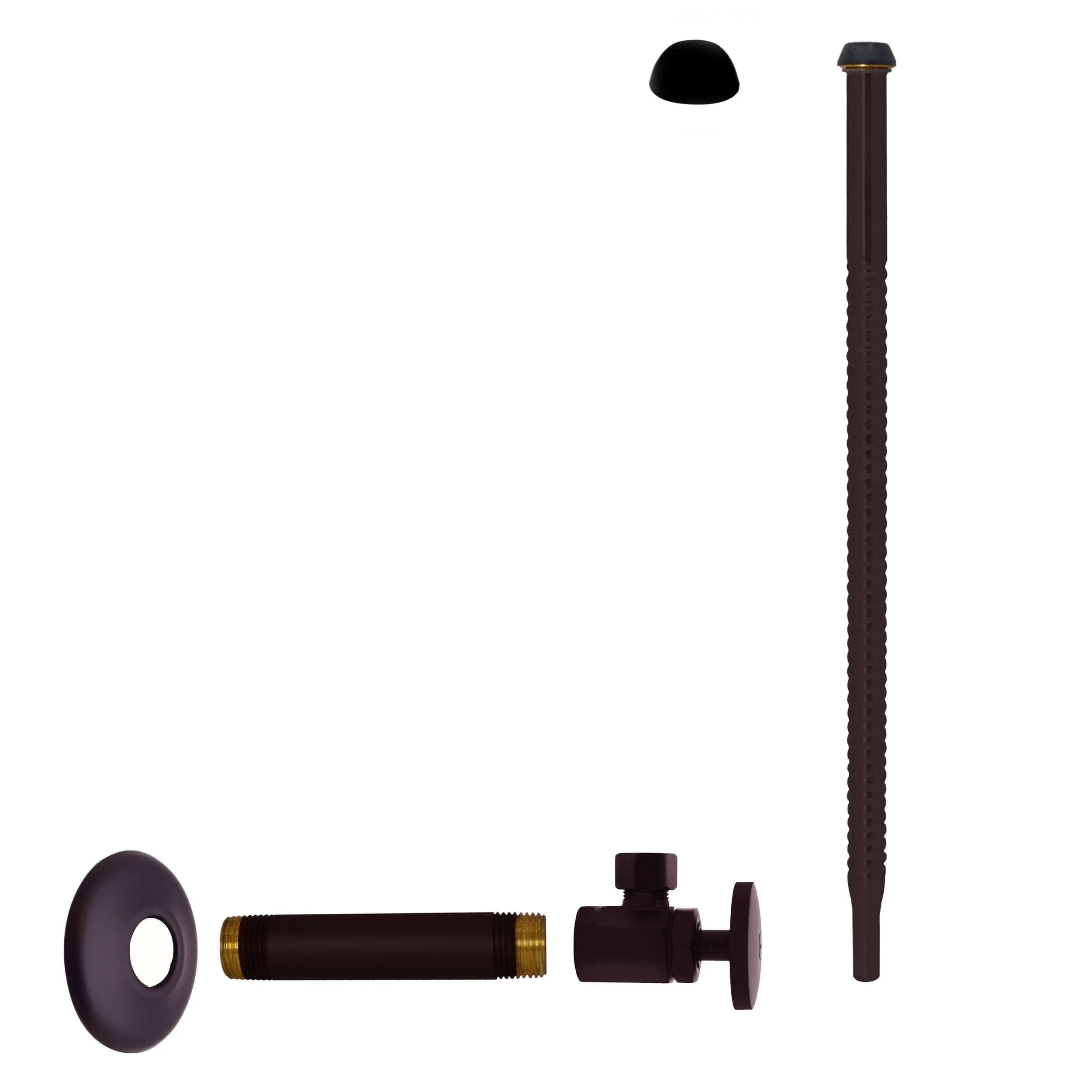 Westbrass Supply Kit - 1/2 in. IPS x 3/8 in. OD x 12 in. Corrugated in Oil Rubbed Bronze