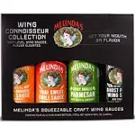 Melinda’s Wing Connoisseur Collection - Craft Wing Sauce & Condiment Set for Buffalo Wings - With Creamy Style Cayenne Habanero, Thai Sweet Chili, Spicy Garlic Parmesan & Ghost Pepper - 12 oz, 4 Pack