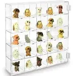 Ikee Design Acrylic Collection 25 Compartments Display Case with Magnets Door, Wall-Mounted Storage Organizer Rack for Small Pop Figure, Doll and Gemstones, Compartment: 2 W x 1.8D x 2H in