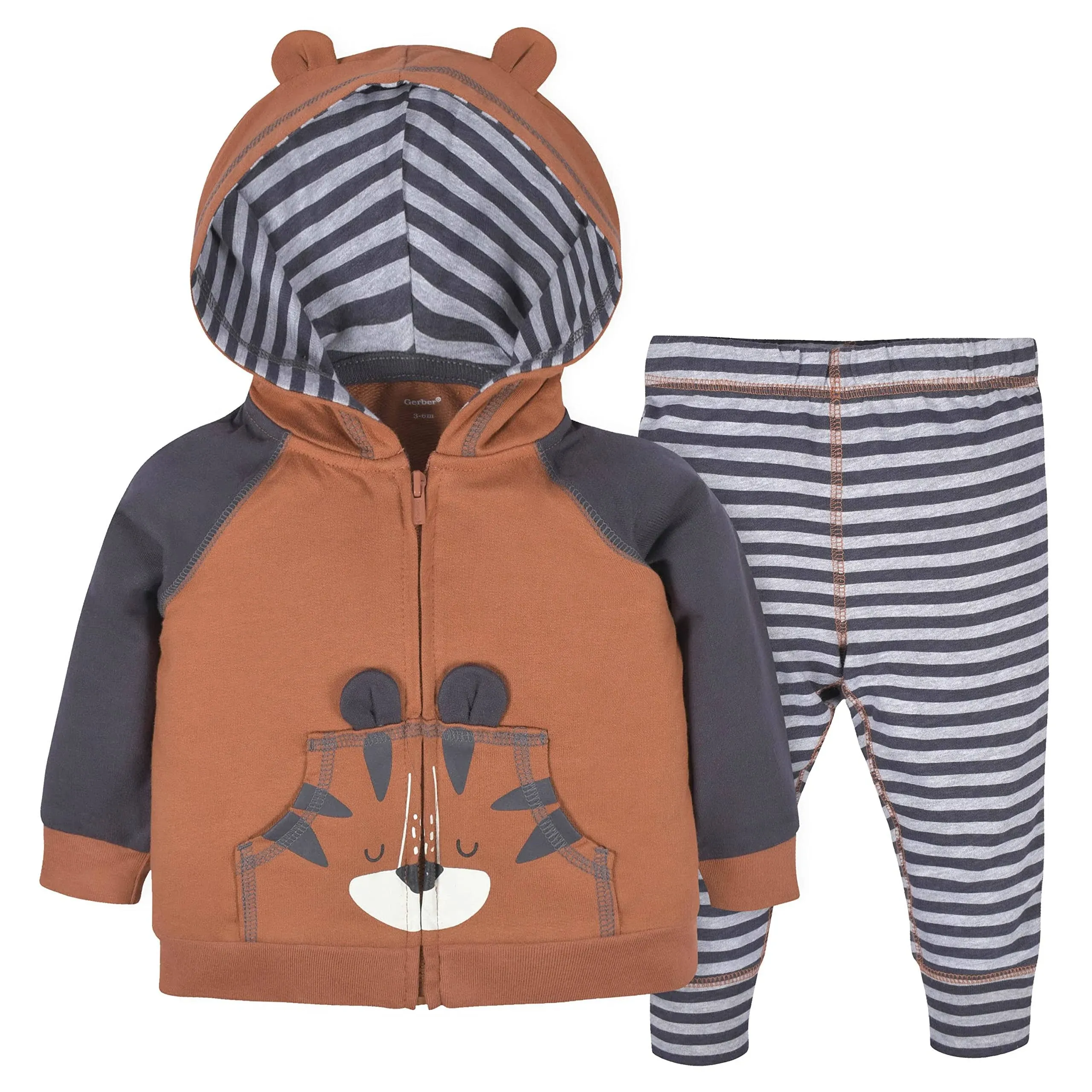 Gerber Baby Boys Toddler Zip Hoodie & Joggers Clothing Set