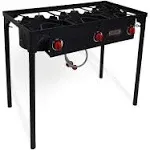 Outdoor Triple High pressure Burner with Stand Stove Propane Gas Cooker Black