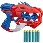 Nerf DinoSquad Raptor-Slash Dart Blaster, 6-Dart Rotating Drum, Slam Fire, 6