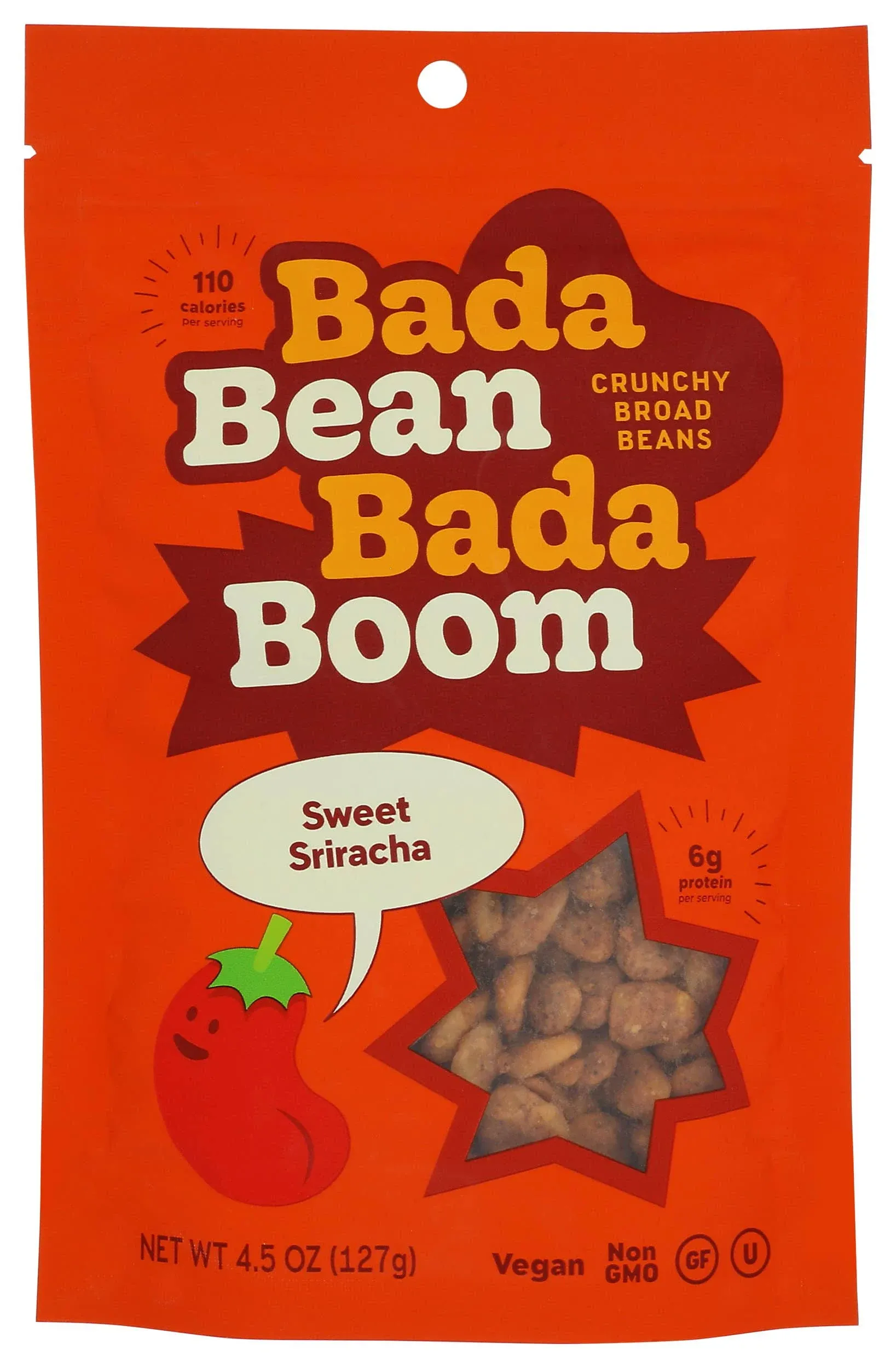 Bada Bean Bada Boom Sweet Sriracha Snacks (Pack of 6, 4.5 Oz)