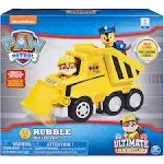 Paw Patrol Ultimate Rescue, Rubble’s Ultimate Rescue Bulldozer with Moving Scoop & Lift-Up Dump Bed, for Ages 3 & Up