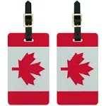 Graphics & More Canada Flag Luggage Tags Suitcase Carry-On ID, White