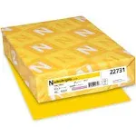 Color Cardstock, 65 lb Cover Weight, 8.5 x 11, Solar Yellow, 250/Pack