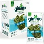 Gimme Seaweed Organic Roasted Seaweed Sheets Sea Salt Keto Vegan Gluten Free Great Source of Iodine and Omega 3’s Healthy Onthego Snack for Kids