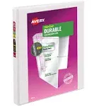 Avery Durable View 3 Ring Binder 1/2 inch Slant Rings 1 White Binder (17002)