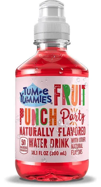 Tum-e Yummies Naturally Flavored Water Drink for Kids Bundled by Louisiana Pantry (Fruit Punch Party, 12 Pack), 10.1 Fl Oz