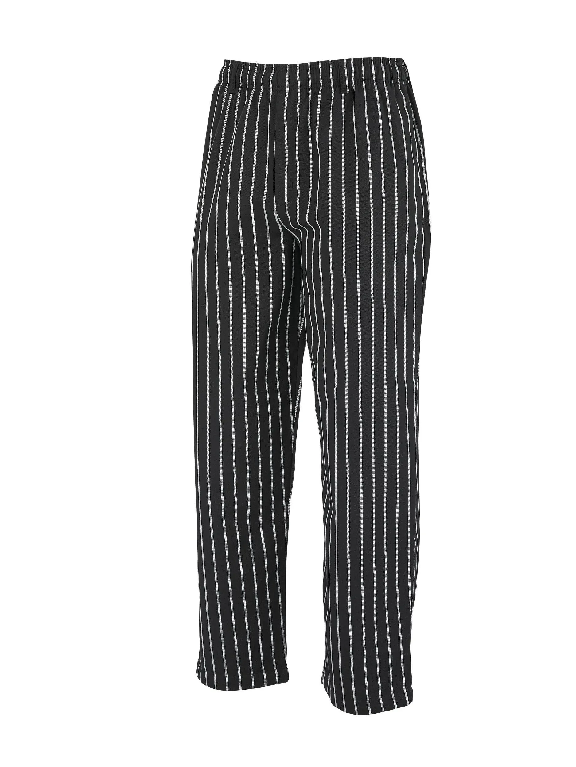 Mercer Culinary Millennia® Unisex Black Chalk Stripe Cook Pants M60030BCS - Medium