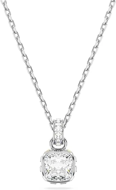 Swarovski April Birthstone Pendant, White, Rhodium Plated