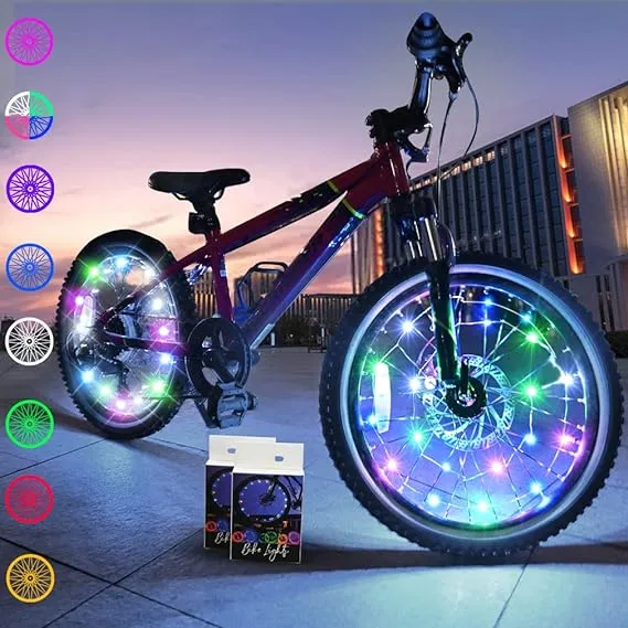 TINANA 2 Tire Pack LED Bike Wheel Lights Ultra Bright Waterproof Bicycle Spoke ...