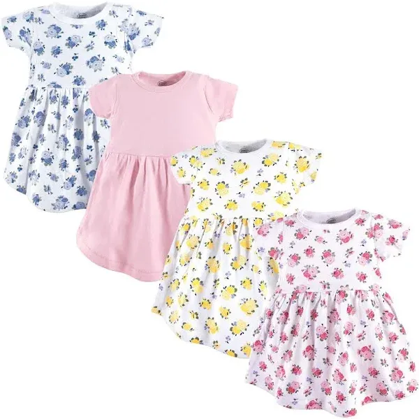 Luvable Friends Baby Cotton Dress 4-Pack Floral 0-3 Months