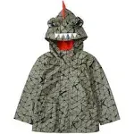 Rokka & Rolla Toddler Boys' Rain Coat Dinosaur Jacket - Olive Dyno