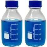 500ml Glass Media Bottle, Round, GL45 Screw Cap Karter Scientific 251M8 (Pack 2)