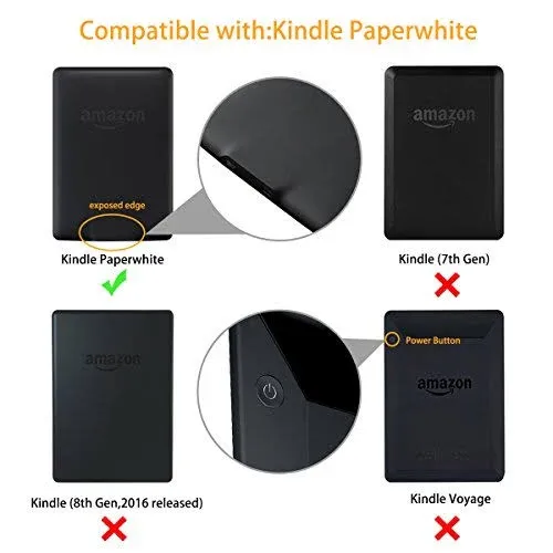 WALNEW Case for 6” Kindle Paperwhite 2012-2017(Model No.EY21 or DP75SDI) - PU Leather Case Smart Protective Cover Only Fits Old Generation Kindle Paperwhite Prior to 2018