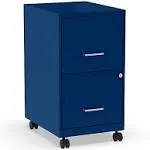 OfficeDesigns Soho Smart 2-Drawer Vertical File Cabinet, Locking, Letter, Blue, 18x22 (24362)