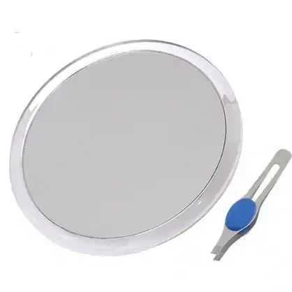 JUMBL Large 8" Suction Cup 10X Magnifying Mirror with Precision Tweezers - White - Bed Bath & Beyond - 20256168