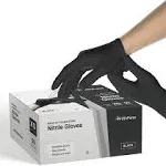 Fifth Pulse Nitrile Exam Latex Free & Powder Free Gloves - Black - Box of 50 Gloves (XS)