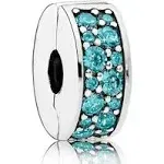 PANDORA Colours Charm, abstrakt, Silber, mit Kristall und klarem Cubic Zirkonia