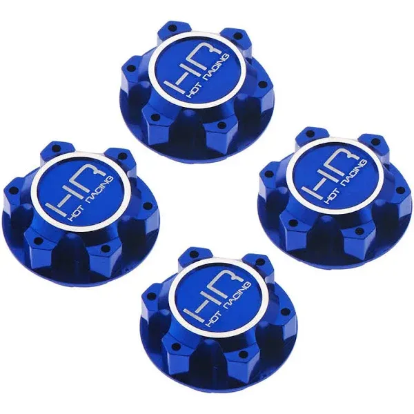 HOT RACING XMX10N06 Aluminum 25mm Hex Serrated Nut Blue X-Maxx