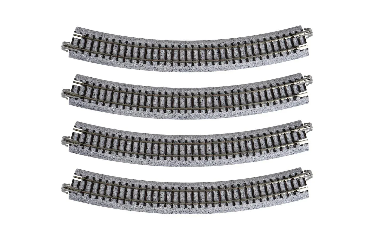 Kato USA Model Train Products Unitrack, 348mm (13 3/4") Radius 30-Degree Curve Track (4-Piece)