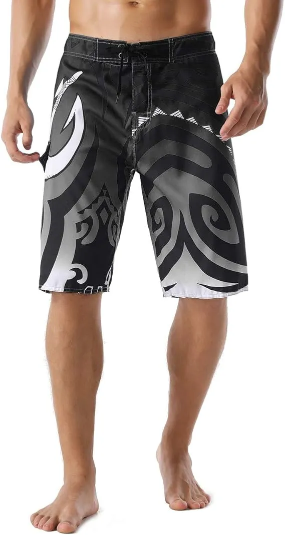 unitop Men's Swim Trunks Beachwear Quick Dry Hawaiian Printed