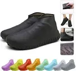 Nirohee Silicone Shoes Covers, Shoe Covers, Rain Boots Reusable Easy to Carry for Women, Men, Kids. Large Black(short Style)